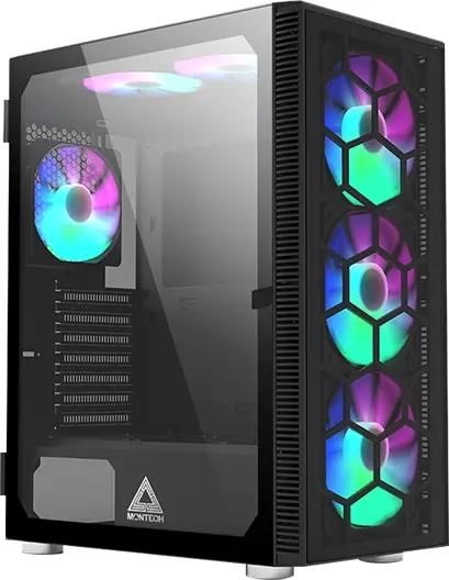 Корпус ATX MONTECH X3 Glass, Midi-Tower, без БП,  черный [x3 glass bl]